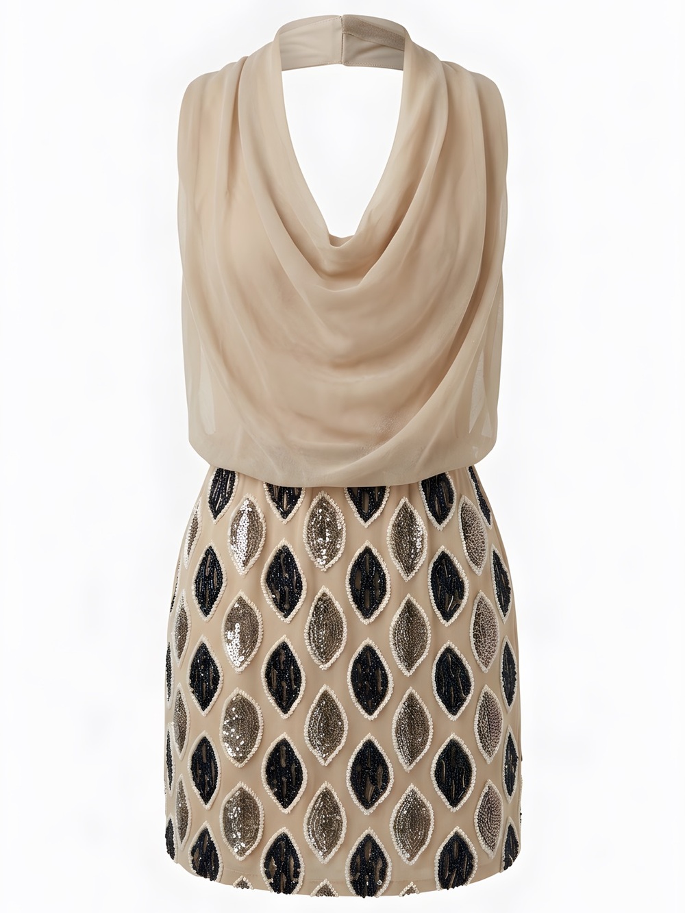 TFNC London Beige Sleeveless Dress